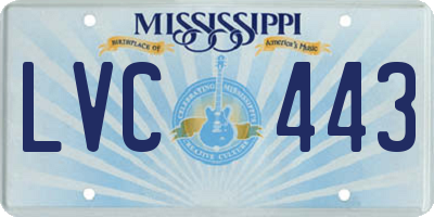 MS license plate LVC443