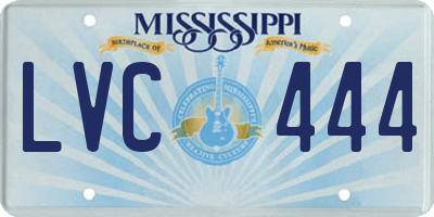 MS license plate LVC444