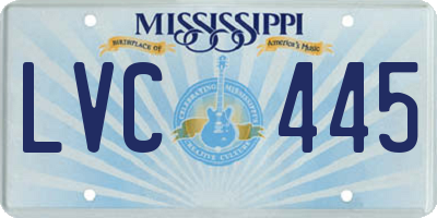 MS license plate LVC445