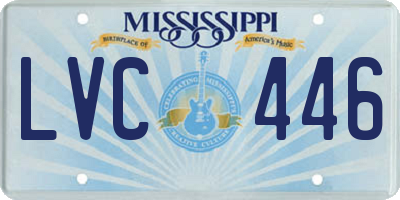 MS license plate LVC446