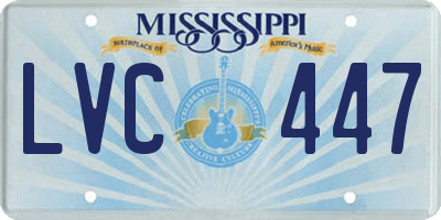 MS license plate LVC447