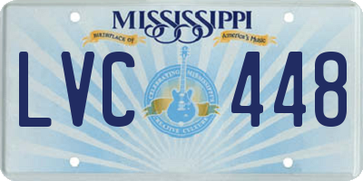 MS license plate LVC448