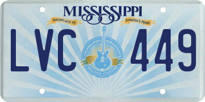 MS license plate LVC449