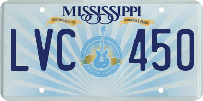 MS license plate LVC450