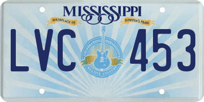 MS license plate LVC453