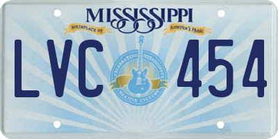 MS license plate LVC454