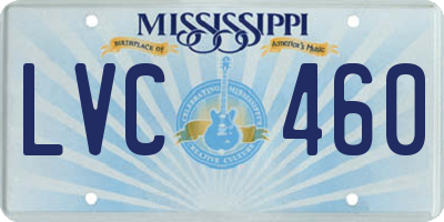 MS license plate LVC460