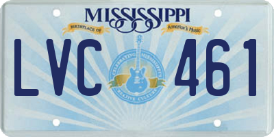MS license plate LVC461