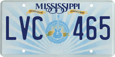 MS license plate LVC465