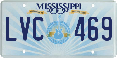 MS license plate LVC469