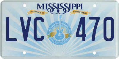 MS license plate LVC470