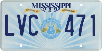 MS license plate LVC471