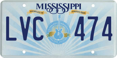 MS license plate LVC474