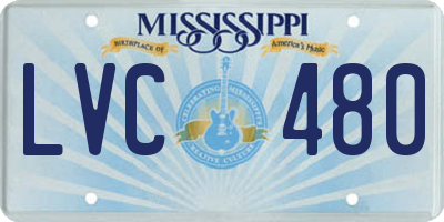 MS license plate LVC480