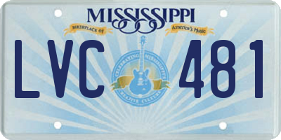 MS license plate LVC481