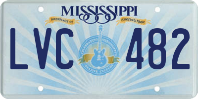 MS license plate LVC482