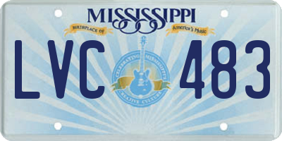 MS license plate LVC483