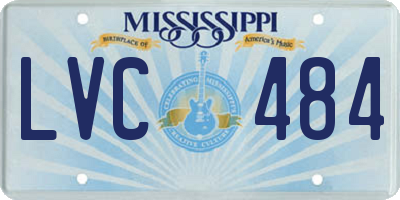 MS license plate LVC484
