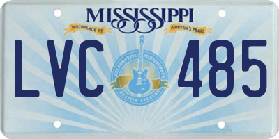 MS license plate LVC485