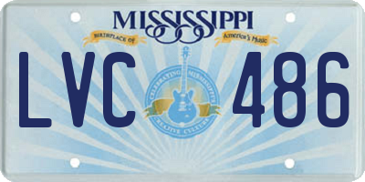 MS license plate LVC486