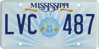 MS license plate LVC487