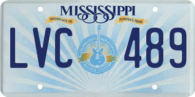 MS license plate LVC489