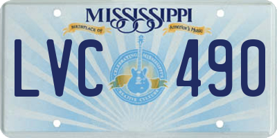 MS license plate LVC490
