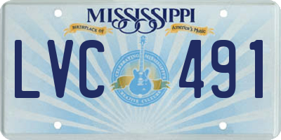 MS license plate LVC491