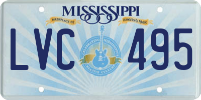 MS license plate LVC495