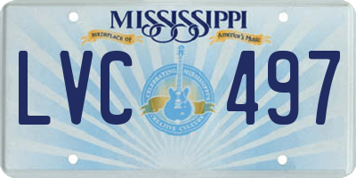 MS license plate LVC497
