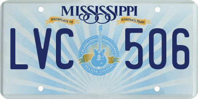 MS license plate LVC506