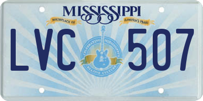 MS license plate LVC507