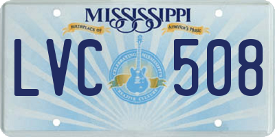 MS license plate LVC508