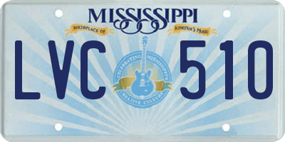 MS license plate LVC510