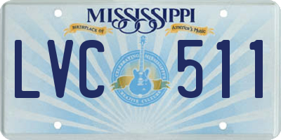 MS license plate LVC511