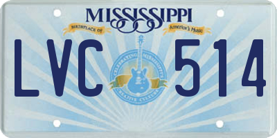 MS license plate LVC514