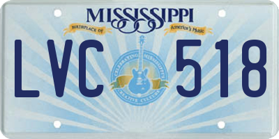 MS license plate LVC518