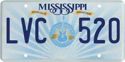 MS license plate LVC520
