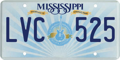 MS license plate LVC525