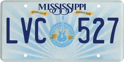 MS license plate LVC527