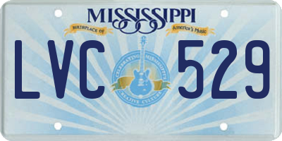 MS license plate LVC529