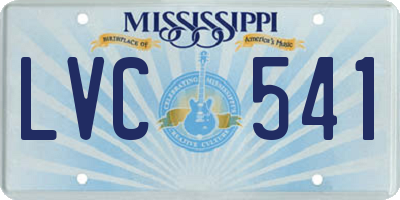 MS license plate LVC541