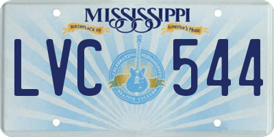 MS license plate LVC544