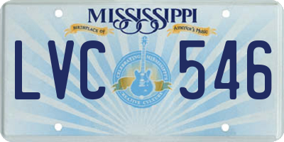 MS license plate LVC546