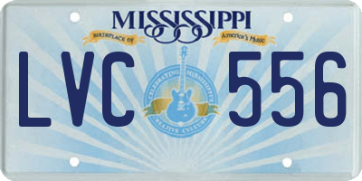 MS license plate LVC556
