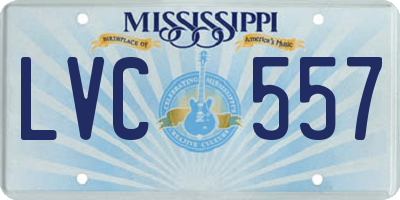 MS license plate LVC557
