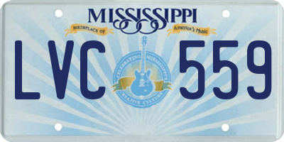 MS license plate LVC559