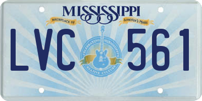 MS license plate LVC561