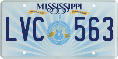MS license plate LVC563