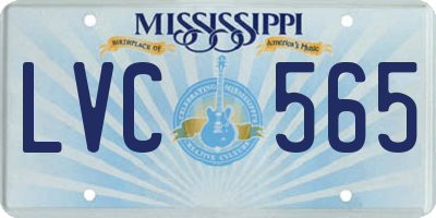 MS license plate LVC565